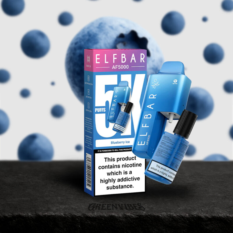 Elf Bar AF5000 Blueberry Ice Einweg Vape – 5000 Züge, Nikotinfrei, E-Zigarette